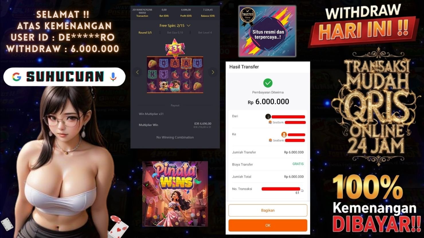 SUHUCUAN JACKPOT SLOT PINATA WINS